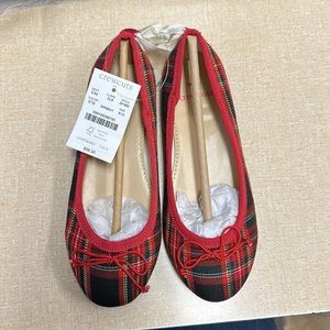 BRAND NEW! Girls J-Crew plaid ballet flats.